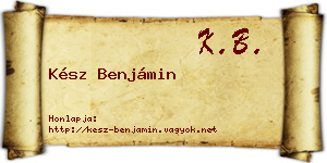 Kész Benjámin névjegykártya