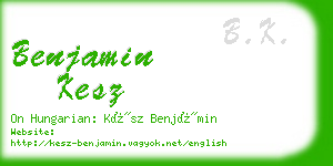 benjamin kesz business card